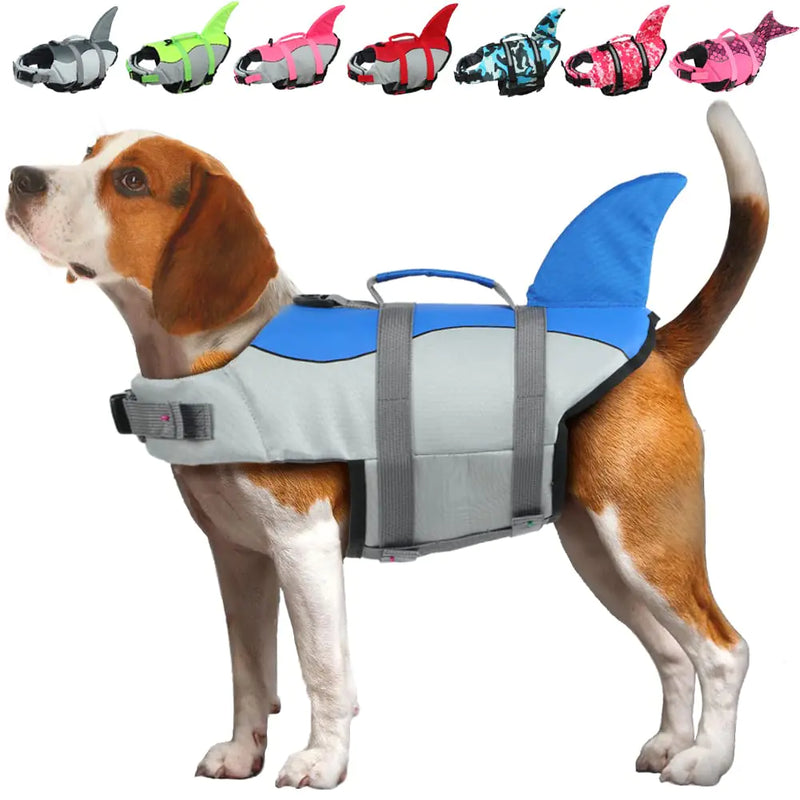 EMUST Blue Shark Fin Dog Swim Vest - Small